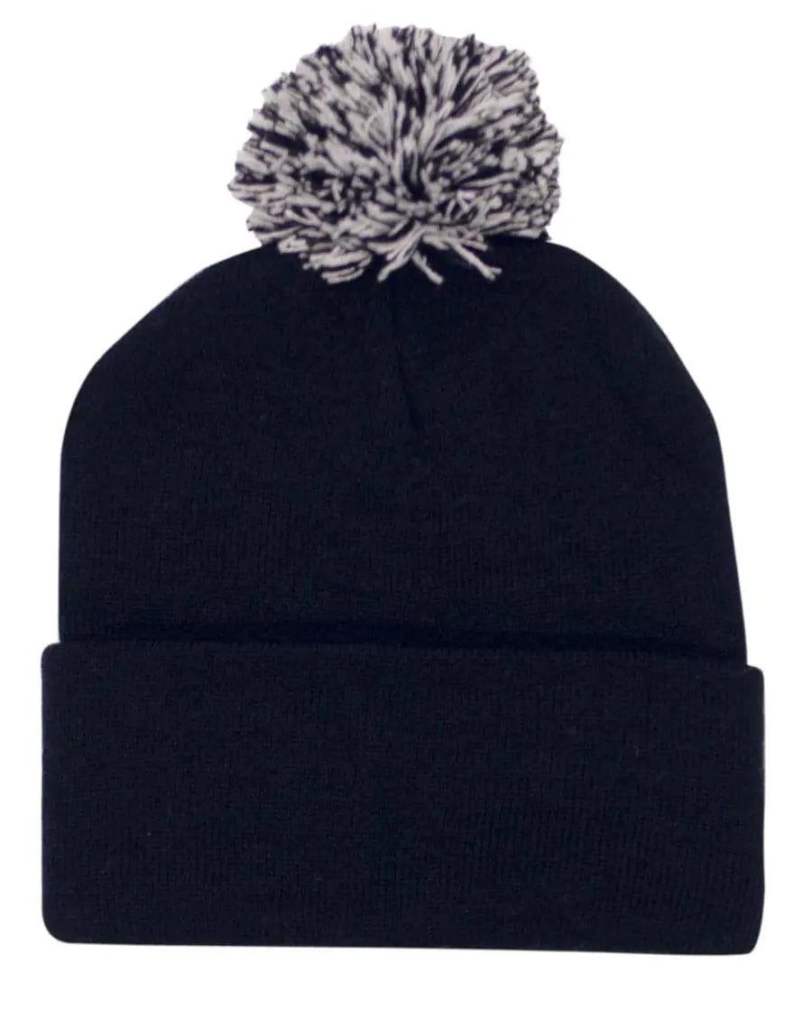 Headwear Knitted Acrylic Beanie With Pom Pom X12 - 4256 Metro Workwear.